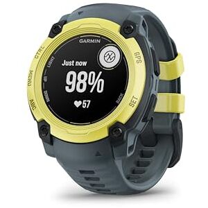 Garmin Instinct E, 40 mm rugged GPS smartwatch with essential smart features, built in sports apps, supertough design features, up to 14 days battery life, Electric Lime Bezel with Twilight band Garmin Instinct E, 40 mm rugged GPS smartwatch with essential smart features, built in sports apps, supertough design features, up to 14 days battery life, Electric Lime Bezel with Twilight band