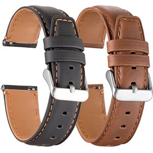 Snowoxen Galaxy Watch 4 Bands 2 Pack, Compatible with Samsung Galaxy Watch 4 Classic 46 mm 42 mm Bands, for Galaxy Watch 4 40 mm 44 mm Band, Width 20 mm Quick Release Leather Band, Black + Coffee, Classic Snowoxen Galaxy Watch 4 Bands 2 Pack, Compatible with Samsung Galaxy Watch 4 Classic 46 mm 42 mm Bands, for Galaxy Watch 4 40 mm 44 mm Band, Width 20 mm Quick Release Leather Band, Black + Coffee, Classic