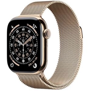 Apple Watch Series 11 GPS + Cellular 42mm Smartwatch with Gold Titanium Case with Gold Milanese Loop. Sleep Score, Fitness Tracker, Health Monitoring, Always-On Display, Water Resistant Apple Watch Series 11 GPS + Cellular 42mm Smartwatch with Gold Titanium Case with Gold Milanese Loop. Sleep Score, Fitness Tracker, Health Monitoring, Always-On Display, Water Resistant