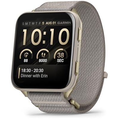 Garmin Venu X1, 51mm GPS smartwatch, Large 2" Square AMOLED Display, LED Flashlight, Lightweight, Ultra Thin 8mm Watch case, pre Loaded Sports apps, up to 8 Days Battery Life, French Grey Garmin Venu X1, 51mm GPS smartwatch, Large 2" Square AMOLED Display, LED Flashlight, Lightweight, Ultra Thin 8mm Watch case, pre Loaded Sports apps, up to 8 Days Battery Life, French Grey