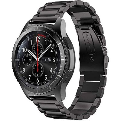 SUNDAREE 22MM Strap Compatible with Samsung Galaxy Watch 3 45MM/Gear S3 Frontier/Watch 1 46MM/Garmin Venu 3 2/Ticwatch Pro 3 Ultra,Black Men Stainless Steel Metal Replacement Bracelet Smartwatch Band SUNDAREE 22MM Strap Compatible with Samsung Galaxy Watch 3 45MM/Gear S3 Frontier/Watch 1 46MM/Garmin Venu 3 2/Ticwatch Pro 3 Ultra,Black Men Stainless Steel Metal Replacement Bracelet Smartwatch Band