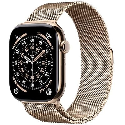 Apple Watch Series 11 GPS + Cellular 46mm Smartwatch with Gold Titanium Case with Gold Milanese Loop S/M. Sleep Score, Fitness Tracker, Health Monitoring, Always-On Display, Water Resistant Apple Watch Series 11 GPS + Cellular 46mm Smartwatch with Gold Titanium Case with Gold Milanese Loop S/M. Sleep Score, Fitness Tracker, Health Monitoring, Always-On Display, Water Resistant
