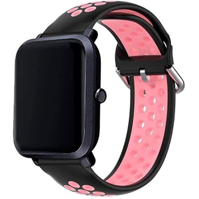 Cool Universal Strap 20 mm Amazfit Bip/GTS/Bip Lite/Huawei/Samsung/ Oslo Rubber Black Pink Cool Universal Strap 20 mm Amazfit Bip/GTS/Bip Lite/Huawei/Samsung/ Oslo Rubber Black Pink