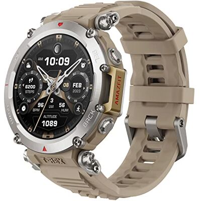 Amazfit T-Rex Ultra Smart Watch for Men, Route Import & Navigation, 6 Satellite Positioning Systems, Freediving Support & 10 ATM Waterproof, Rugged Outdoor Military-grade Smartwatch, Sahara Amazfit T-Rex Ultra Smart Watch for Men, Route Import & Navigation, 6 Satellite Positioning Systems, Freediving Support & 10 ATM Waterproof, Rugged Outdoor Military-grade Smartwatch, Sahara