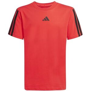 adidas Unisex Kids Essentials 3 Stripes T-Shirt, Pure Ruby/Black, 9-10 Years adidas Unisex Kids Essentials 3 Stripes T-Shirt, Pure Ruby/Black, 9-10 Years