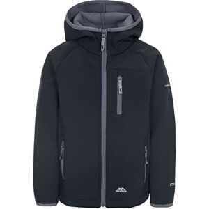 Trespass Unisex Kids Kian Softshell Jacket With Grown On Hood, Black, 11-12 Years UK Trespass Unisex Kids Kian Softshell Jacket With Grown On Hood, Black, 11-12 Years UK