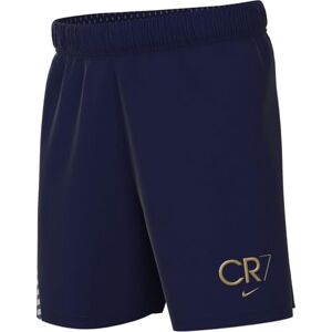 Nike Cr7 Academy23 Dri-Fit Older Kids' Football Shorts, Blue Void/Metallic Gold, HF4346-492, S Nike Cr7 Academy23 Dri-Fit Older Kids' Football Shorts, Blue Void/Metallic Gold, HF4346-492, S