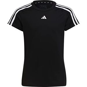 adidas Girl's Train Essentials AEROREADY 3-Stripes Slim-Fit Training Tee, Black/White, 9-10 Years adidas Girl's Train Essentials AEROREADY 3-Stripes Slim-Fit Training Tee, Black/White, 9-10 Years
