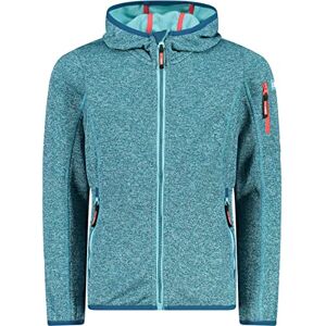 CMP Children's Knit-Tech Jacket with Fixed Hood, Acqua-Darker, 104 CMP Children's Knit-Tech Jacket with Fixed Hood, Acqua-Darker, 104