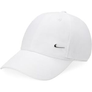 Nike FB5372-100 U NK DF Club Cap U CB MTSWSH L Hat Unisex Adult White/Metallic Silver Size M/L Nike FB5372-100 U NK DF Club Cap U CB MTSWSH L Hat Unisex Adult White/Metallic Silver Size M/L