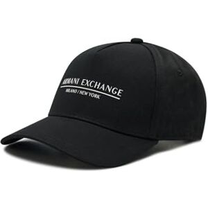 Armani Exchange Men's Essential, Milano/New York, Logo Lettering Baseball Cap, Black, One Size Armani Exchange Men's Essential, Milano/New York, Logo Lettering Baseball Cap, Black, One Size