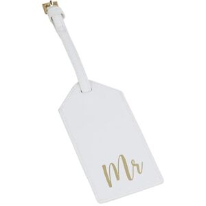 eBuyGB Mr Luggage Tag, Destination Wedding, Honeymoon Gift, Newlywed Gift, PU Leather Tag, His Suitcase Baggage Label Tags (White) eBuyGB Mr Luggage Tag, Destination Wedding, Honeymoon Gift, Newlywed Gift, PU Leather Tag, His Suitcase Baggage Label Tags (White)