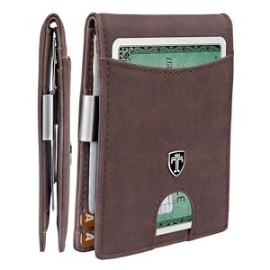 TRAVANDO Slim Wallet with Money Clip Rio RFID Blocking Wallet Credit Card Holder Travel Wallet Minimalist Mini Wallet Bifold for Men with Gift Box Brown - TRAVANDO Slim Wallet with Money Clip Rio RFID Blocking Wallet Credit Card Holder Travel Wallet Minimalist Mini Wallet Bifold for Men with Gift Box Brown -