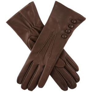 Dents Rose Women's Silk Lined Leather Gloves MOCCA 6.5