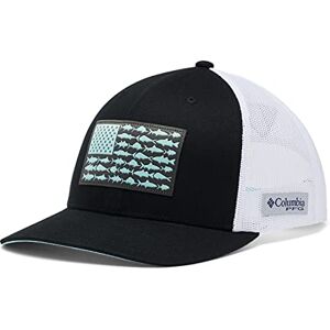 Columbia Unisex PFG Mesh Snap Back Fish Flag Ball Cap, Black, White, One Size Columbia Unisex PFG Mesh Snap Back Fish Flag Ball Cap, Black, White, One Size