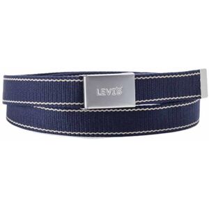 Levi's Men's Headline Web Plaque Belt, Navy Blue, UN Levi's Men's Headline Web Plaque Belt, Navy Blue, UN