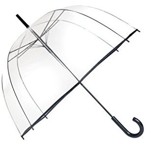 SMATI Long Transparent Umbrella – Birdcage shape; Classic and basic ; Automatic opening ; Diameter=85cm ; Women's umbrella ; Black border color; Dome shape SMATI Long Transparent Umbrella – Birdcage shape; Classic and basic ; Automatic opening ; Diameter=85cm ; Women's umbrella ; Black border color; Dome shape