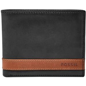 Fossil Men's Quinn Leather Bifold Wallet, Black Flip Id, One size Fossil Men's Quinn Leather Bifold Wallet, Black Flip Id, One size