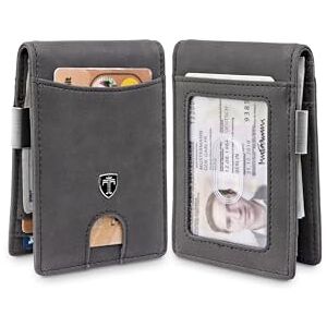 TRAVANDO Money Clip Wallet Atlanta Mens Front Pocket Slim RFID Blocking Credit Card Holder Mini Bifold (Suede Leather, Grey) TRAVANDO Money Clip Wallet Atlanta Mens Front Pocket Slim RFID Blocking Credit Card Holder Mini Bifold (Suede Leather, Grey)