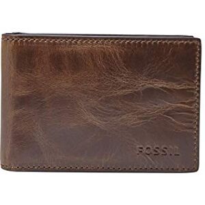 Fossil Men's Leather Money Clip Bifold Wallet, Dark Brown, One Size Fossil Men's Leather Money Clip Bifold Wallet, Dark Brown, One Size