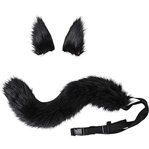 LIGSLN 3 Pieces Wolf Cosplay Set Foxes Ears Hair Clips Barrettes Headdress Plush Tail for Halloween Hair Styling Hair Pins LIGSLN 3 Pieces Wolf Cosplay Set Foxes Ears Hair Clips Barrettes Headdress Plush Tail for Halloween Hair Styling Hair Pins