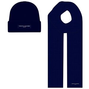Tommy Hilfiger Men’s Foundation Knitted Beanie & Scarf Gift Set, Blue (Space Blue), One Size Tommy Hilfiger Men’s Foundation Knitted Beanie & Scarf Gift Set, Blue (Space Blue), One Size
