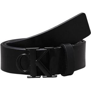 Calvin Klein Men's Round Mono Plaque Leather Belt, Black (Black/Black), 41.3 inches Calvin Klein Men's Round Mono Plaque Leather Belt, Black (Black/Black), 41.3 inches