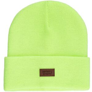 Levi's Unisex's All-Season Hero Beanie Soft Knit Cuffed Winter Hat, Warm & Comfortable Everyday Style, Neon Yellow Solid, One Size Levi's Unisex's All-Season Hero Beanie Soft Knit Cuffed Winter Hat, Warm & Comfortable Everyday Style, Neon Yellow Solid, One Size
