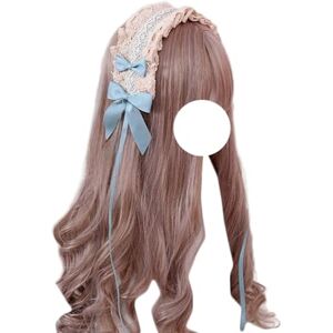 TO KU TOO YUO Lace Bow Headband Ribbon Bow Headwear Hairband Lolita Party Cosplay Hair Accessories for Women (Blue) TO KU TOO YUO Lace Bow Headband Ribbon Bow Headwear Hairband Lolita Party Cosplay Hair Accessories for Women (Blue)