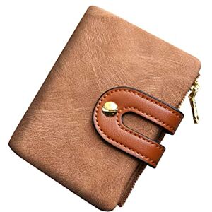 AOXONEL Women's RFID Small Bifold Leather Wallet Ladies Mini Zipper Coin Purse id Card Pocket,Slim Compact Thin (Brown) AOXONEL Women's RFID Small Bifold Leather Wallet Ladies Mini Zipper Coin Purse id Card Pocket,Slim Compact Thin (Brown)