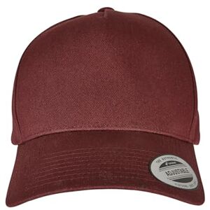 Flexfit 5-Panel Curved Classic Snapback Baseball Cap, Burgundy, One Size Flexfit 5-Panel Curved Classic Snapback Baseball Cap, Burgundy, One Size