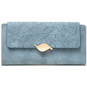ZXSXDSAX Wallet for Women Leaf Women Wallet Pu leather Female Short Coin Purse Fashion feminina Purse High Capacity Card Holders Long Wallets(Color:Blue) ZXSXDSAX Wallet for Women Leaf Women Wallet Pu leather Female Short Coin Purse Fashion feminina Purse High Capacity Card Holders Long Wallets(Color:Blue)
