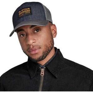 G-STAR Men's Denim Embro Baseball Trucker Cap, Blue (raw denim D21247-B988-001), PC G-STAR Men's Denim Embro Baseball Trucker Cap, Blue (raw denim D21247-B988-001), PC