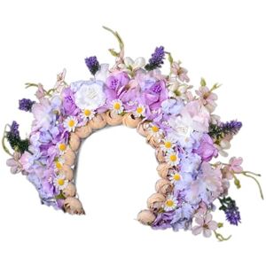 FROMCEO Ethnic Bridal Headband Hair Wreath Florals Wedding Flower Headband Double-sided Hairband Hair Accessory FROMCEO Ethnic Bridal Headband Hair Wreath Florals Wedding Flower Headband Double-sided Hairband Hair Accessory