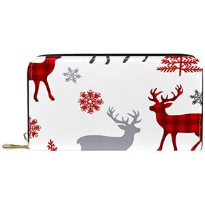 Chenezl Classic Long Leather Wallet Christmas Tree Deer Elk Snowflakes Clutch Travel Coin Purse Card Package Fashion Money Bag for Women Men Chenezl Classic Long Leather Wallet Christmas Tree Deer Elk Snowflakes Clutch Travel Coin Purse Card Package Fashion Money Bag for Women Men