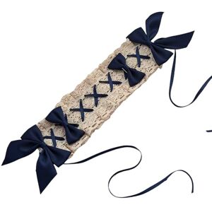 TO KU TOO YUO Sweet Lace Bow Headband Ribbon Bow Headwear Maid Cosplay Hairband Lolita Party Cosplay Hair Accessories for Women (Deep Blue) TO KU TOO YUO Sweet Lace Bow Headband Ribbon Bow Headwear Maid Cosplay Hairband Lolita Party Cosplay Hair Accessories for Women (Deep Blue)