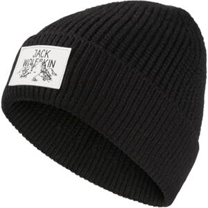 Jack Wolfskin Badge Beanie Hat, Black, Standard Size Jack Wolfskin Badge Beanie Hat, Black, Standard Size