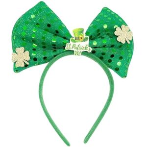 Laspi Adult Irish Green Hairband With Sequins Bowknot/Shamrock Glitter Powder Patricks Day Headband Carnival Hair Hoop Irish Headbands For Women Irish Headbands For Girls Irish Headbands For Men Laspi Adult Irish Green Hairband With Sequins Bowknot/Shamrock Glitter Powder Patricks Day Headband Carnival Hair Hoop Irish Headbands For Women Irish Headbands For Girls Irish Headbands For Men
