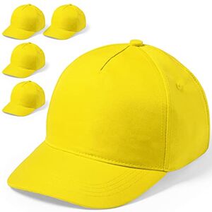 eBuyGB Unisex Kid's Adjustable Plain Hat Baseball Cap, Yellow, (Pack of 5) eBuyGB Unisex Kid's Adjustable Plain Hat Baseball Cap, Yellow, (Pack of 5)