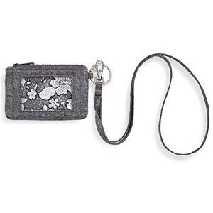 Vera Bradley Women's Recycled Lighten Up Reactive Zip Id Case and Lanyard Combo, Gray Heather, One Size Vera Bradley Women's Recycled Lighten Up Reactive Zip Id Case and Lanyard Combo, Gray Heather, One Size
