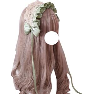 TO KU TOO YUO Sweet Cute Lace Headband Headwear Bow Hairband Lolita Party Cosplay Hair Accessories for Women (Light Green Beige) TO KU TOO YUO Sweet Cute Lace Headband Headwear Bow Hairband Lolita Party Cosplay Hair Accessories for Women (Light Green Beige)