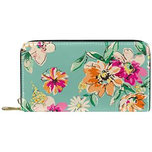 Chenezl Classic Long Leather Wallet Flower Floral Clutch Travel Coin Purse Card Package Fashion Money Bag for Women Men Chenezl Classic Long Leather Wallet Flower Floral Clutch Travel Coin Purse Card Package Fashion Money Bag for Women Men