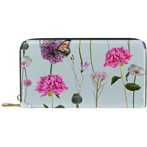 Chenezl Classic Long Leather Wallet Flowers and Butterflies Clutch Travel Coin Purse Card Package Fashion Money Bag for Women Men Chenezl Classic Long Leather Wallet Flowers and Butterflies Clutch Travel Coin Purse Card Package Fashion Money Bag for Women Men
