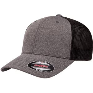Flexfit Men's 110 Mesh Trucker Hat, Black, One Size Flexfit Men's 110 Mesh Trucker Hat, Black, One Size