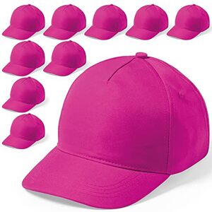 eBuyGB Unisex Kid's Adjustable Plain Hat Baseball Cap, Pink, (Pack of 10) eBuyGB Unisex Kid's Adjustable Plain Hat Baseball Cap, Pink, (Pack of 10)