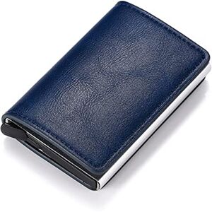 ZXSXDSAX Mens Wallets Men Smart Wallet RFID Safe Anti-theft Holder Women Small Purse Bank ID Cardholder Metal Thin Case Black PU Leather Card Clip Bag(Color:Blue) ZXSXDSAX Mens Wallets Men Smart Wallet RFID Safe Anti-theft Holder Women Small Purse Bank ID Cardholder Metal Thin Case Black PU Leather Card Clip Bag(Color:Blue)