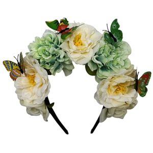 Woedpez Delicate Flower Ethnic Girls Cosplay Hair Hoop Bride Wedding Headband With Realistic Butterfly Decor Flower Hair Bands For Girls Flower Hairband For Women Woedpez Delicate Flower Ethnic Girls Cosplay Hair Hoop Bride Wedding Headband With Realistic Butterfly Decor Flower Hair Bands For Girls Flower Hairband For Women