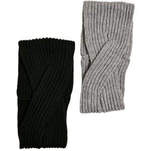 Urban Classics Knitted Headband 2-Pack, Black/Grey, One Size Urban Classics Knitted Headband 2-Pack, Black/Grey, One Size
