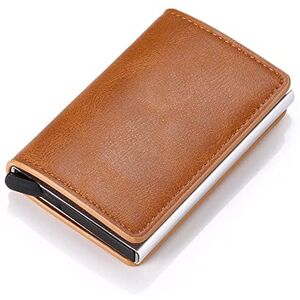 ZXSXDSAX Mens Wallets Men Smart Wallet RFID Safe Anti-theft Holder Women Small Purse Bank ID Cardholder Metal Thin Case Black PU Leather Card Clip Bag(Color:Brown) ZXSXDSAX Mens Wallets Men Smart Wallet RFID Safe Anti-theft Holder Women Small Purse Bank ID Cardholder Metal Thin Case Black PU Leather Card Clip Bag(Color:Brown)