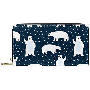 Chenezl Classic Long Leather Wallet Polar Bear Clutch Travel Coin Purse Card Package Fashion Money Bag for Women Men Chenezl Classic Long Leather Wallet Polar Bear Clutch Travel Coin Purse Card Package Fashion Money Bag for Women Men